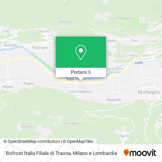 Mappa Bofrost Italia Filiale di Traona
