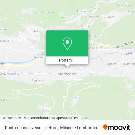 Mappa Punto ricarica veicoli elettrici