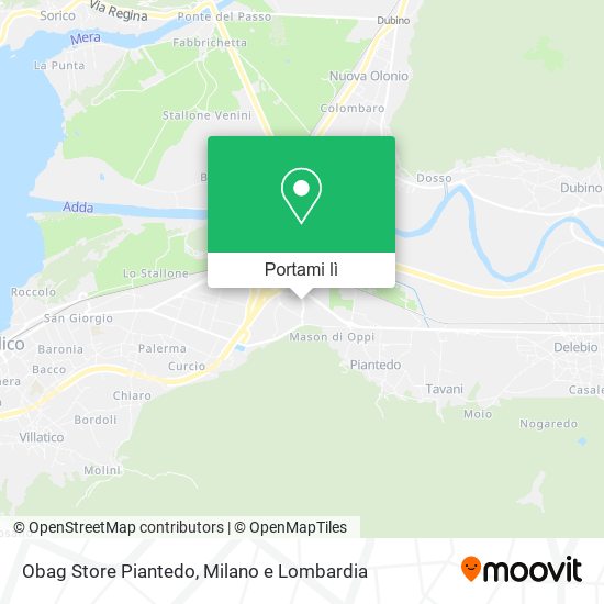 Mappa Obag Store Piantedo