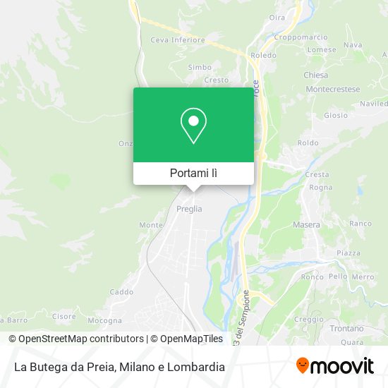 Mappa La Butega da Preia