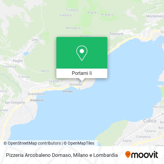 Mappa Pizzeria Arcobaleno Domaso