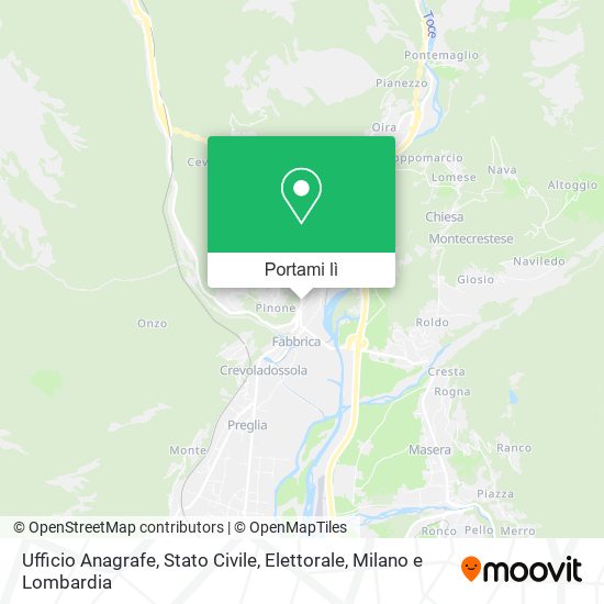 Mappa Ufficio Anagrafe, Stato Civile, Elettorale