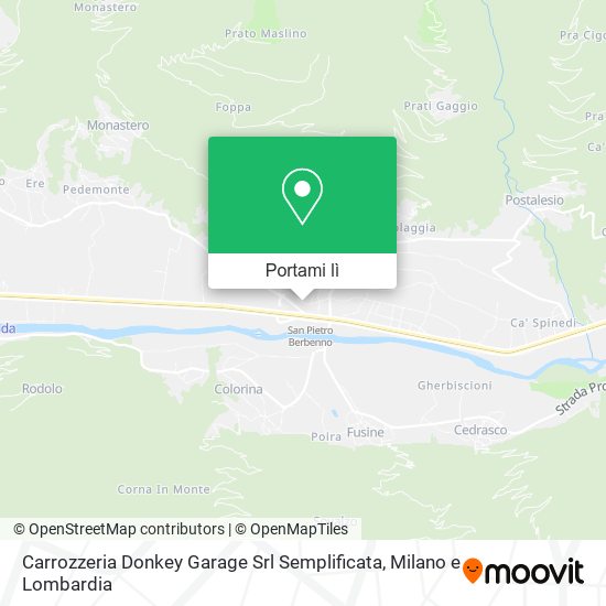 Mappa Carrozzeria Donkey Garage Srl Semplificata