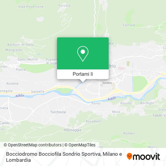 Mappa Bocciodromo Bocciofila Sondrio Sportiva
