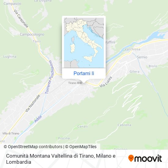 Mappa Comunità Montana Valtellina di Tirano