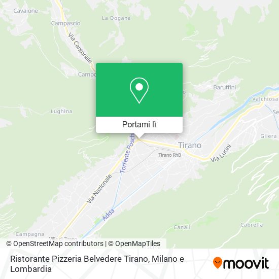 Mappa Ristorante Pizzeria Belvedere Tirano