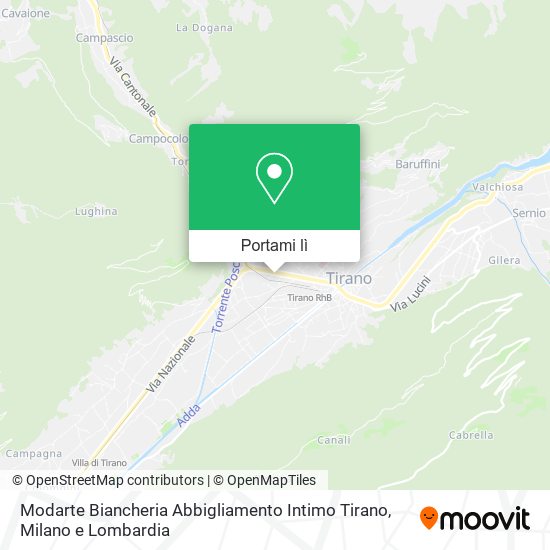 Mappa Modarte Biancheria Abbigliamento Intimo Tirano