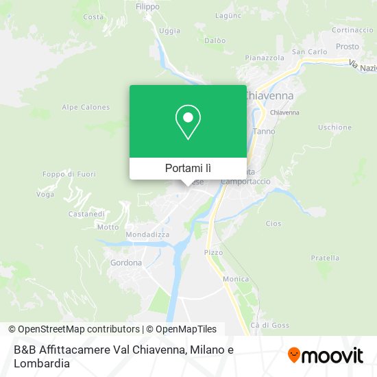 Mappa B&B Affittacamere Val Chiavenna