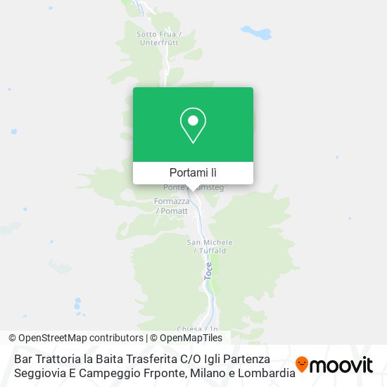 Mappa Bar Trattoria la Baita Trasferita C / O Igli Partenza Seggiovia E Campeggio Frponte