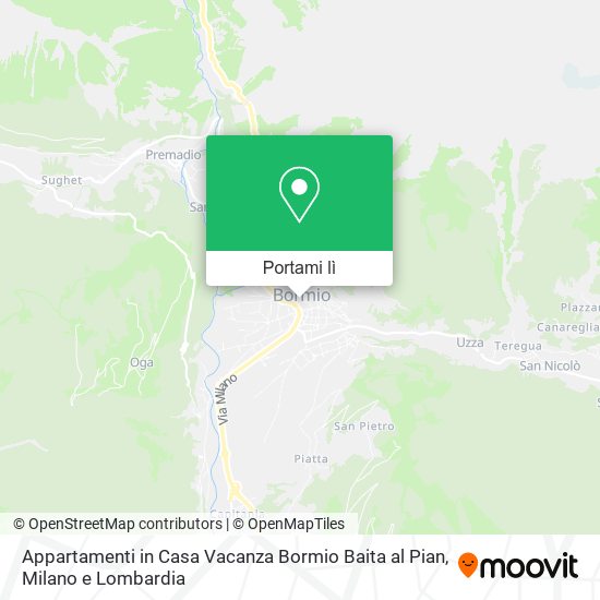 Mappa Appartamenti in Casa Vacanza Bormio Baita al Pian