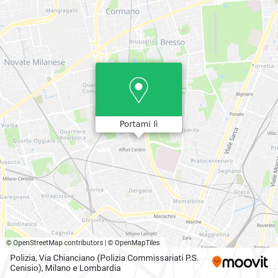 Mappa Polizia, Via Chianciano (Polizia Commissariati P.S. Cenisio)