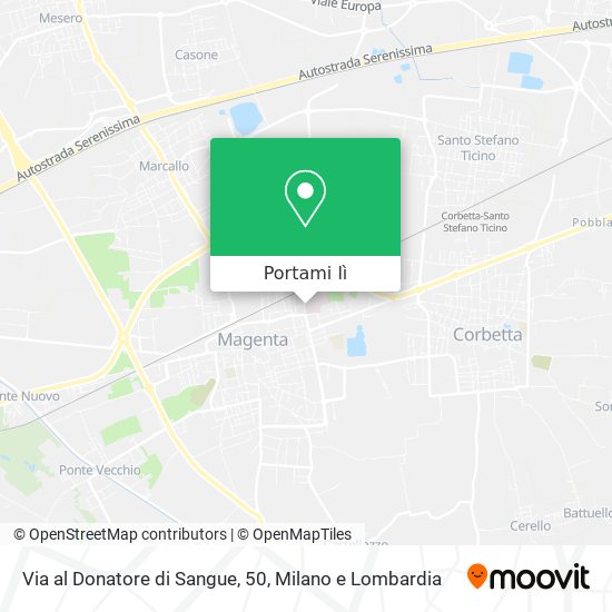 Mappa Via al Donatore di Sangue, 50
