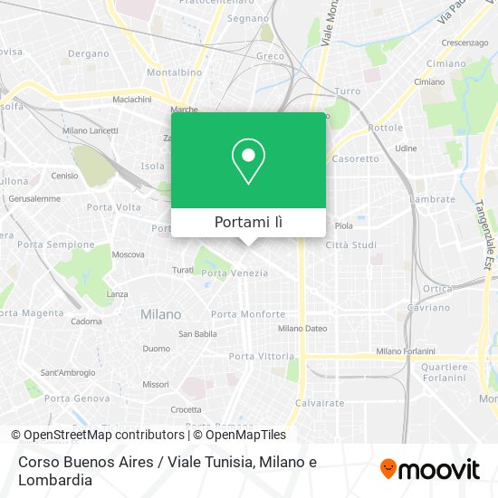 Mappa Corso Buenos Aires / Viale Tunisia