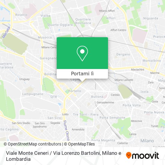Mappa Viale Monte Ceneri / Via Lorenzo Bartolini