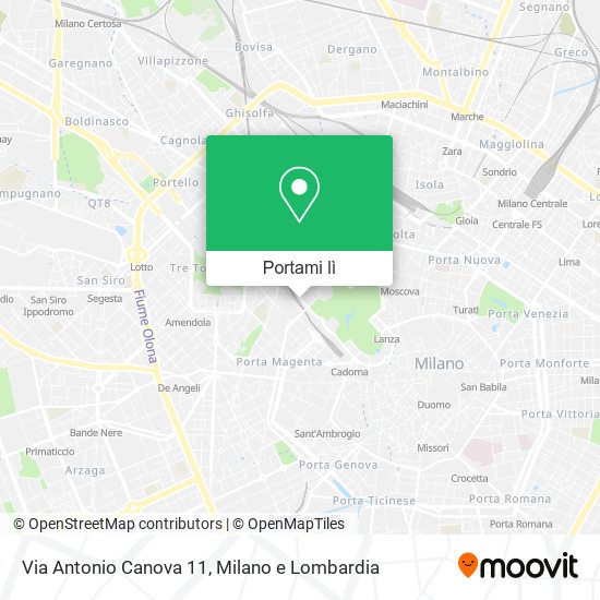 Mappa Via Antonio Canova  11