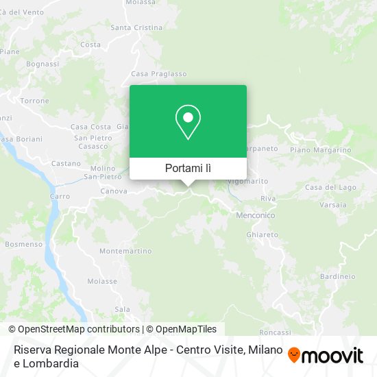 Mappa Riserva Regionale Monte Alpe - Centro Visite