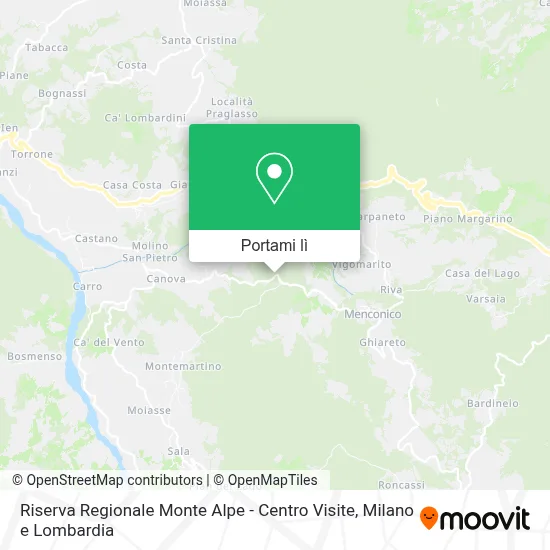 Mappa Riserva Regionale Monte Alpe - Centro Visite