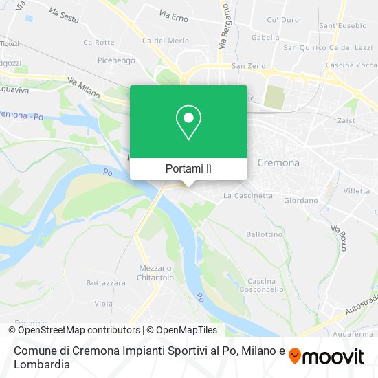 Mappa Comune di Cremona Impianti Sportivi al Po