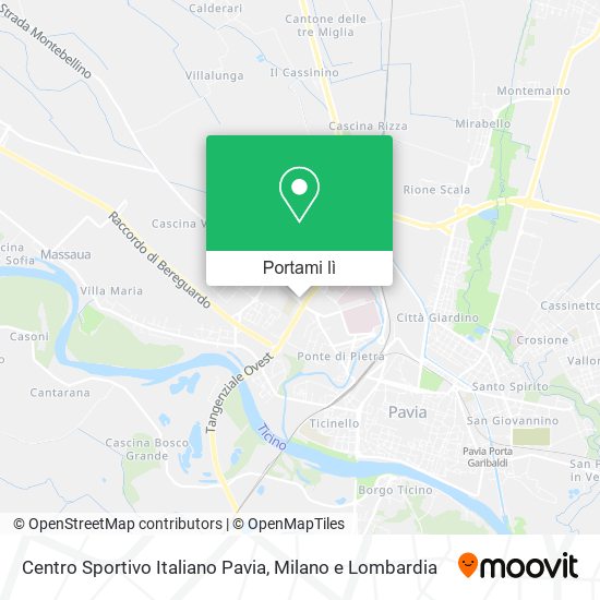 Mappa Centro Sportivo Italiano Pavia