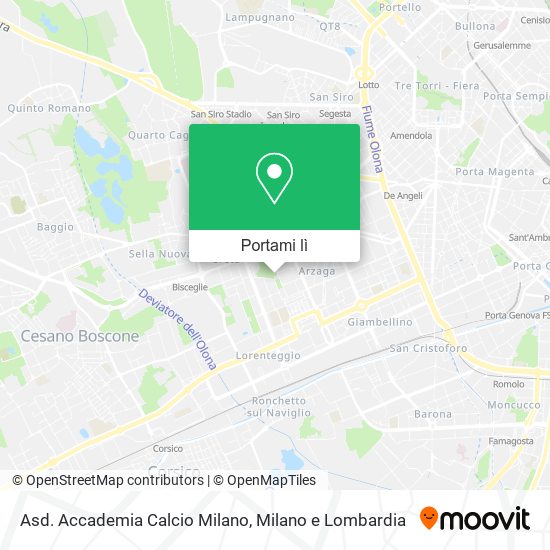 Mappa Asd. Accademia Calcio Milano