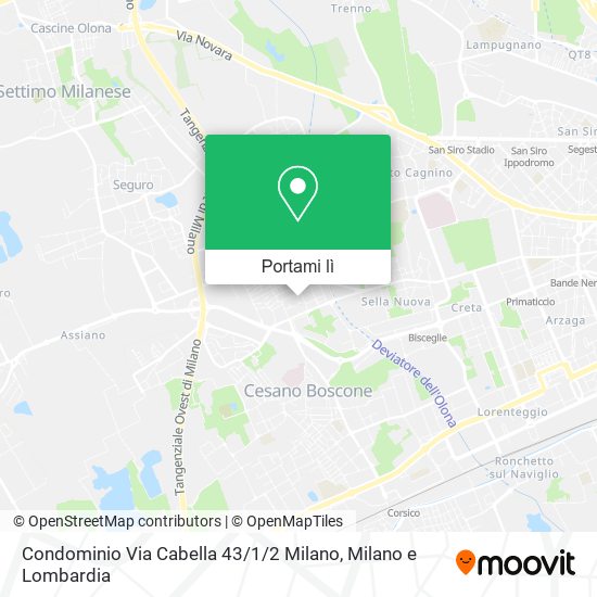 Mappa Condominio Via Cabella 43 / 1/2 Milano