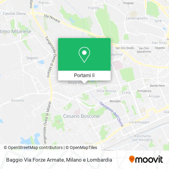 Mappa Baggio Via Forze Armate