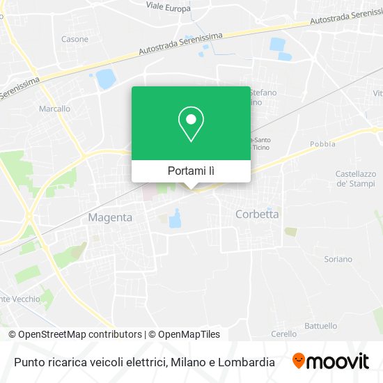 Mappa Punto ricarica veicoli elettrici