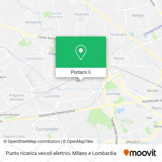 Mappa Punto ricarica veicoli elettrici