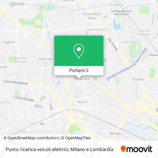 Mappa Punto ricarica veicoli elettrici