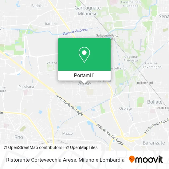Mappa Ristorante Cortevecchia Arese