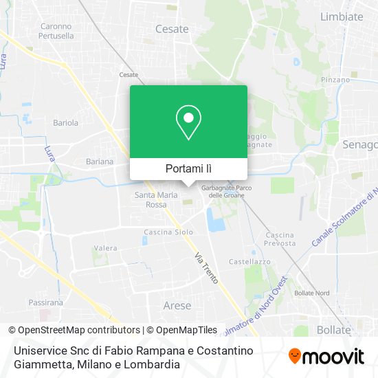 Mappa Uniservice Snc di Fabio Rampana e Costantino Giammetta