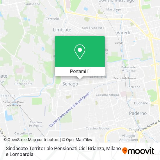 Mappa Sindacato Territoriale Pensionati Cisl Brianza