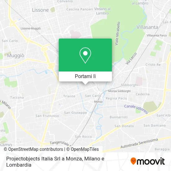 Mappa Projectobjects Italia Srl a Monza