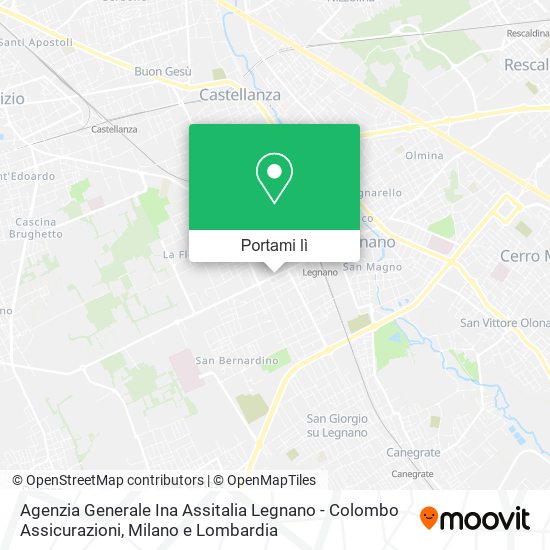 Mappa Agenzia Generale Ina Assitalia Legnano - Colombo Assicurazioni