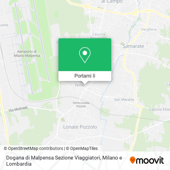 Mappa Dogana di Malpensa Sezione Viaggiatori