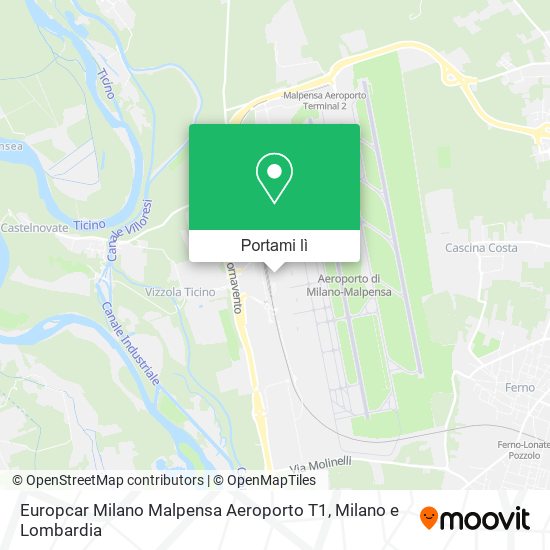Mappa Europcar Milano Malpensa Aeroporto T1