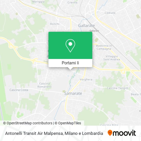 Mappa Antonelli Transit Air Malpensa