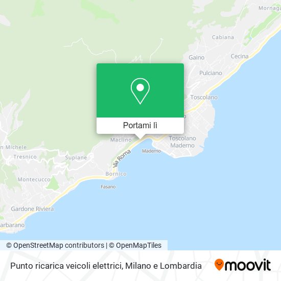 Mappa Punto ricarica veicoli elettrici