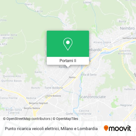 Mappa Punto ricarica veicoli elettrici