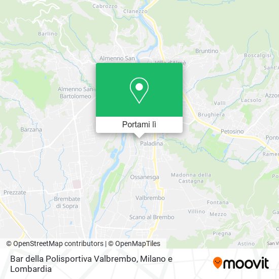 Mappa Bar della Polisportiva Valbrembo