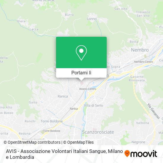 Mappa AVIS - Associazione Volontari Italiani Sangue