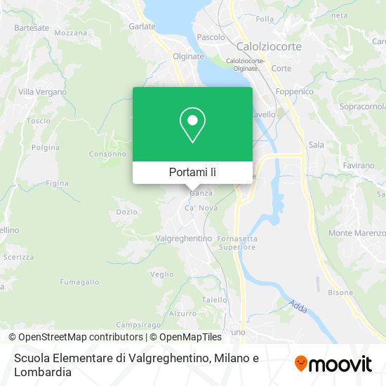 Mappa Scuola Elementare di Valgreghentino