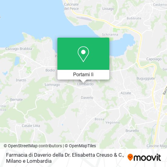 Mappa Farmacia di Daverio della Dr. Elisabetta Creuso & C.