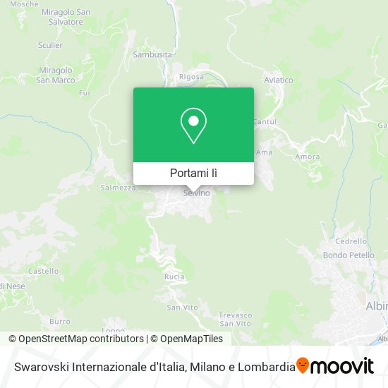 Mappa Swarovski Internazionale d'Italia