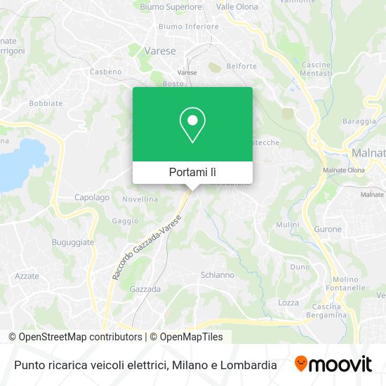 Mappa Punto ricarica veicoli elettrici