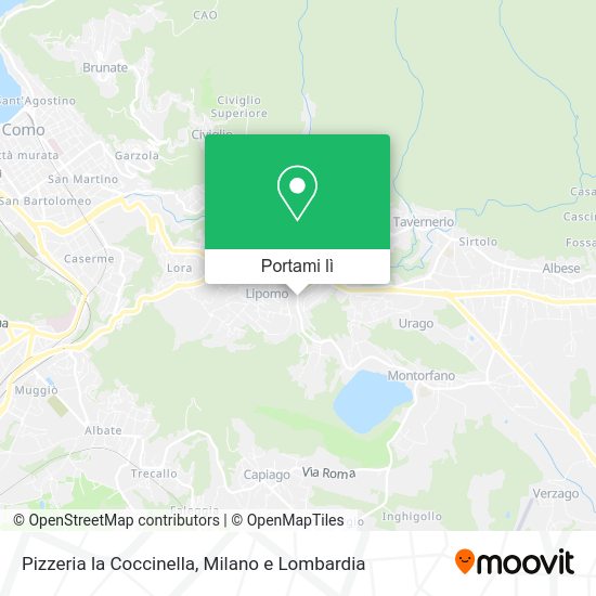 Mappa Pizzeria la Coccinella