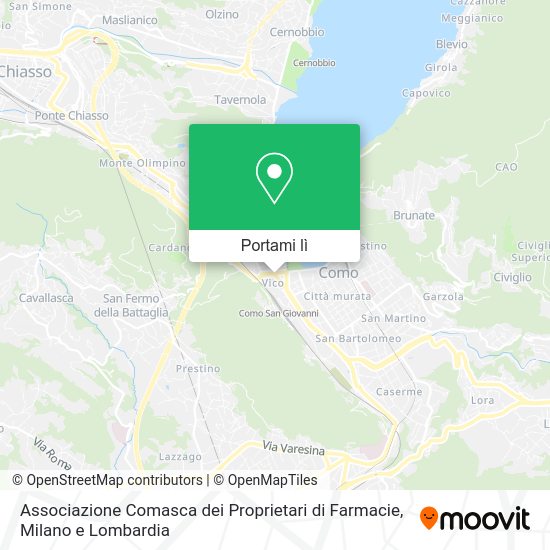 Mappa Associazione Comasca dei Proprietari di Farmacie