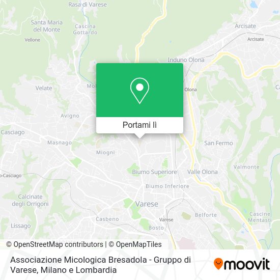Mappa Associazione Micologica Bresadola - Gruppo di Varese