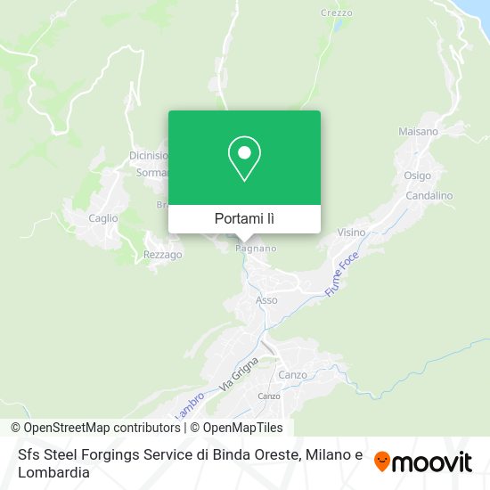 Mappa Sfs Steel Forgings Service di Binda Oreste