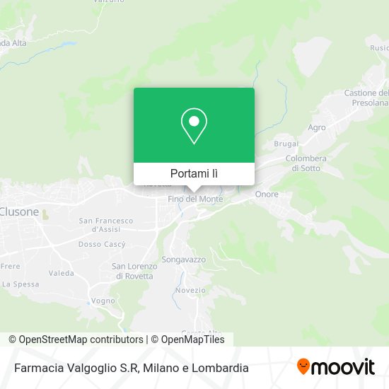 Mappa Farmacia Valgoglio S.R